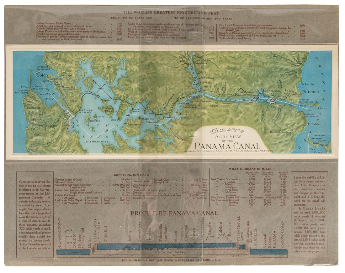 [MAP]. Gray’s Aero View of the Panama Canal. New York: C.P.... (1 of 1)