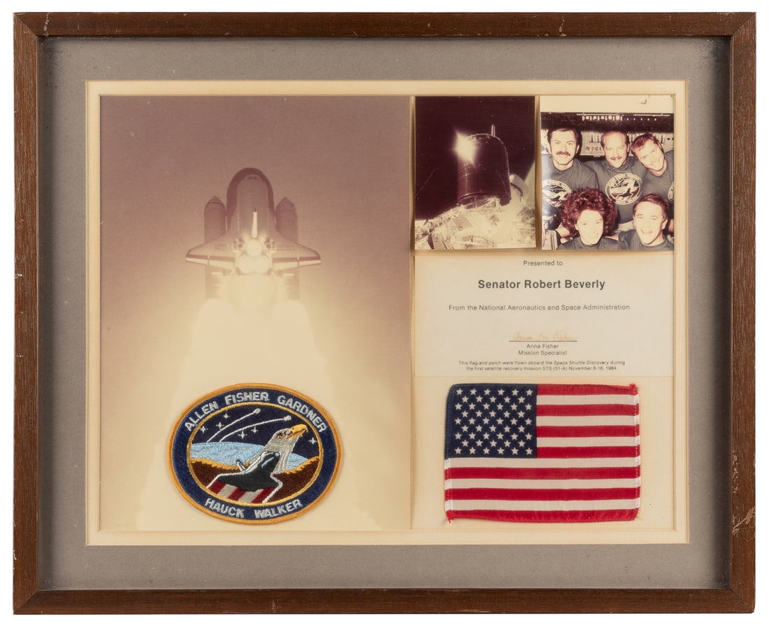 [NASA]. Flag and Patch Presentation Frame from the Space Sh... (1 of 4)