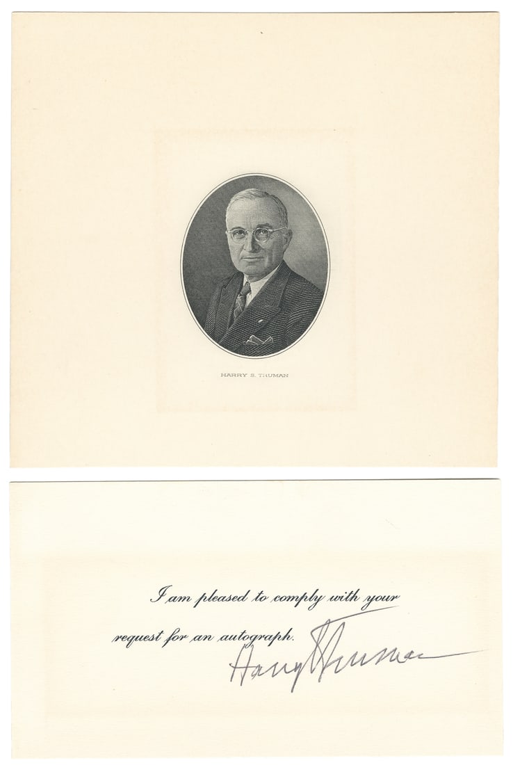 [TRUMAN, Harry S. (1884-1972)]. Autograph Accompanied by Li... (1 of 1)