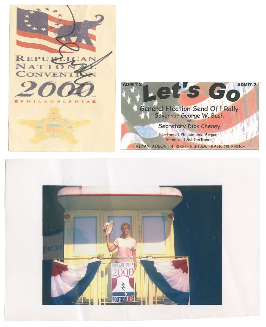 BUSH, George W. 2000 RNC signed ticket and ephemera. Includ... (1 of 2)