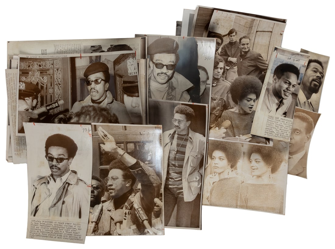 [BLACK PANTHERS]. Group of 26 press photos. Circa 1967-72. ... (1 of 1)