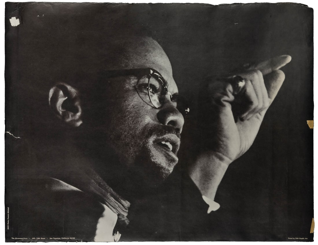 [MALCOLM X]. SNCC portrait poster. San Francisco: The Movem... (1 of 1)