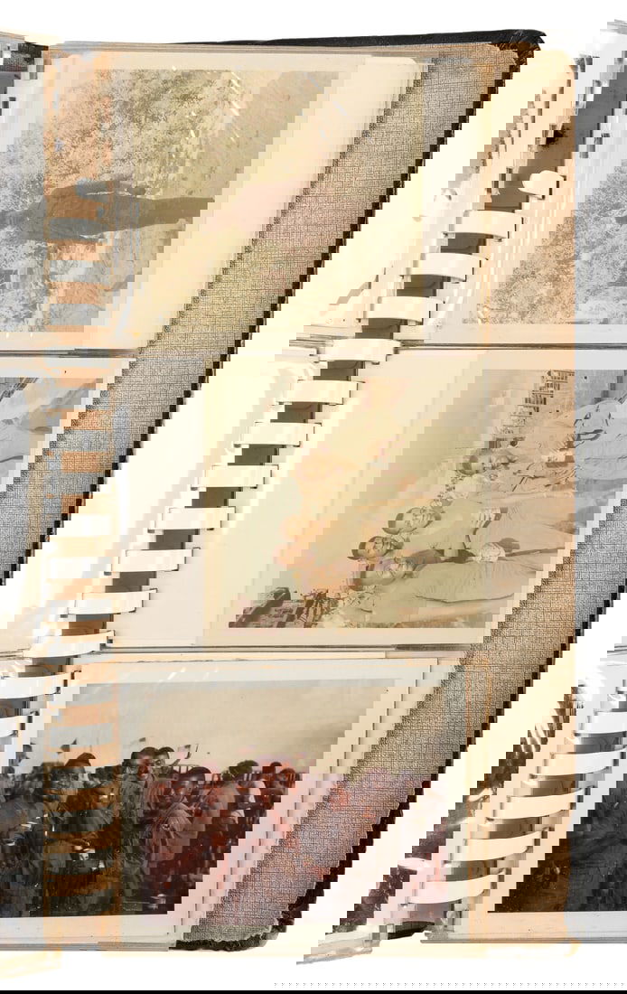 [AFRICAN AMERICAN – MILITARIA]. Scrapbook of a soldier in t...: [AFRICAN AMERICAN – MILITARIA]. Scrapbook of a soldier in the Vietnam War. Circa 1967-8. Scrapbook of over 60 color and black and white photos, in a contemporary Polaroid album, with various