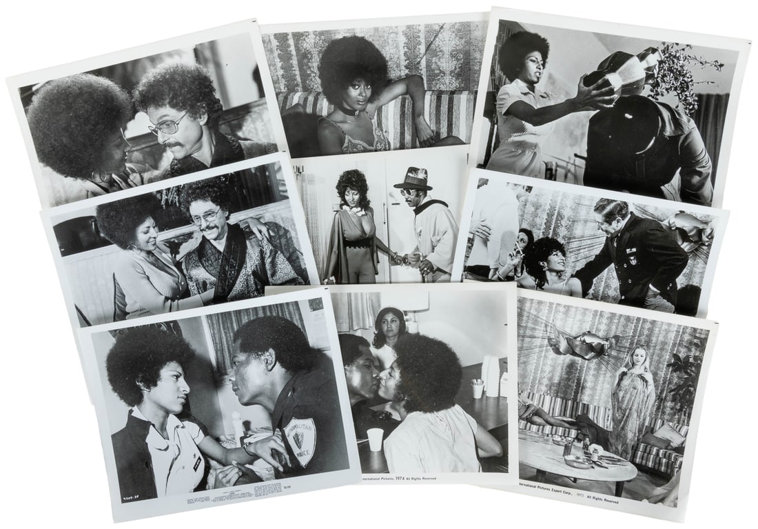 [BLAXPLOITATION]. Coffy. American International, 1973. Grou...: [BLAXPLOITATION]. Coffy. American International, 1973. Group of 33 glossy promotional photos and stills, all 8 x 10”, the majority depicting Pam Grier. With American International Pictures credi