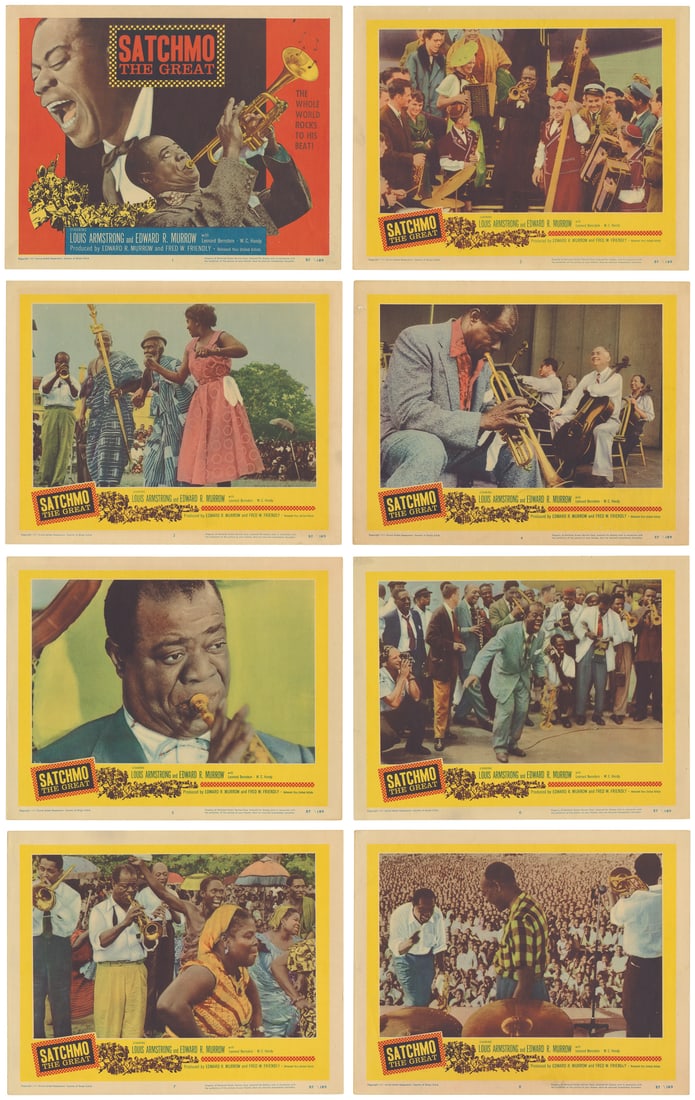 [ARMSTRONG, Louis]. Satchmo the Great. Set of 8 lobby cards... (1 of 9)
