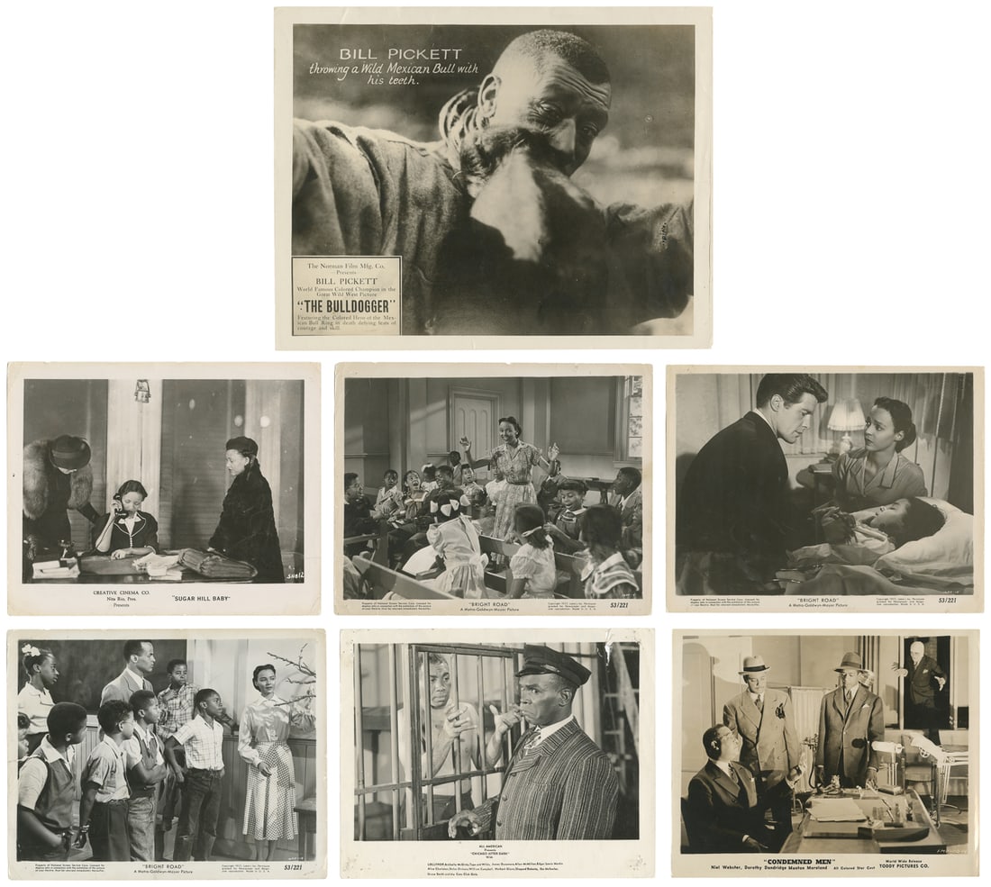 [BLACK FILMS]. Group of 6 stills and a lobby card to five d... (1 of 8)