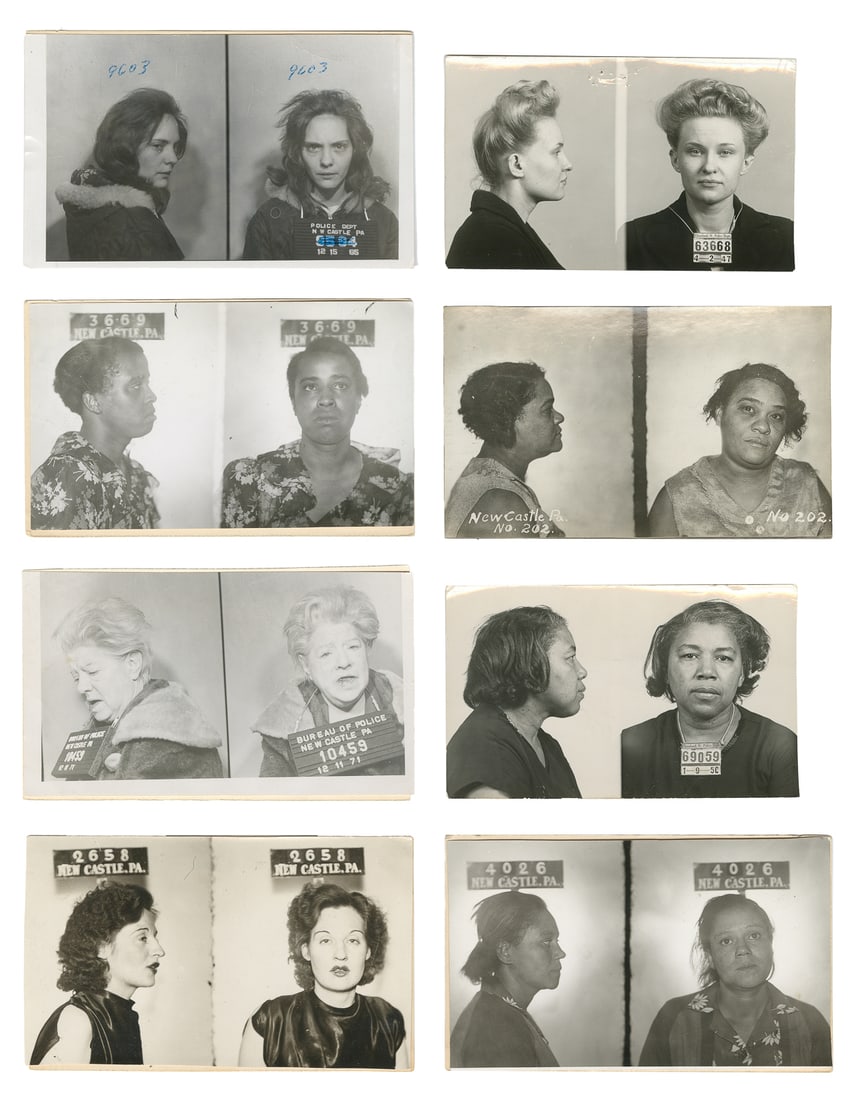 [MUGSHOTS]. Group of over 300 American mugshots. V.p., ca. ...: [MUGSHOTS]. Group of over 300 American mugshots. V.p., ca. 1930s-70s. Album filled with approximately 360 mugshots of men and women of various ethnicities arrested in various American cities including