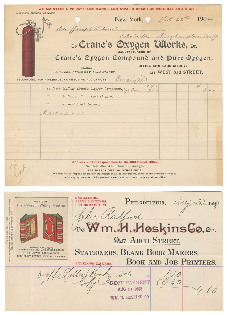 [LETTERHEADS]. Collection of Miscellaneous Letterheads. 186... (1 of 7)