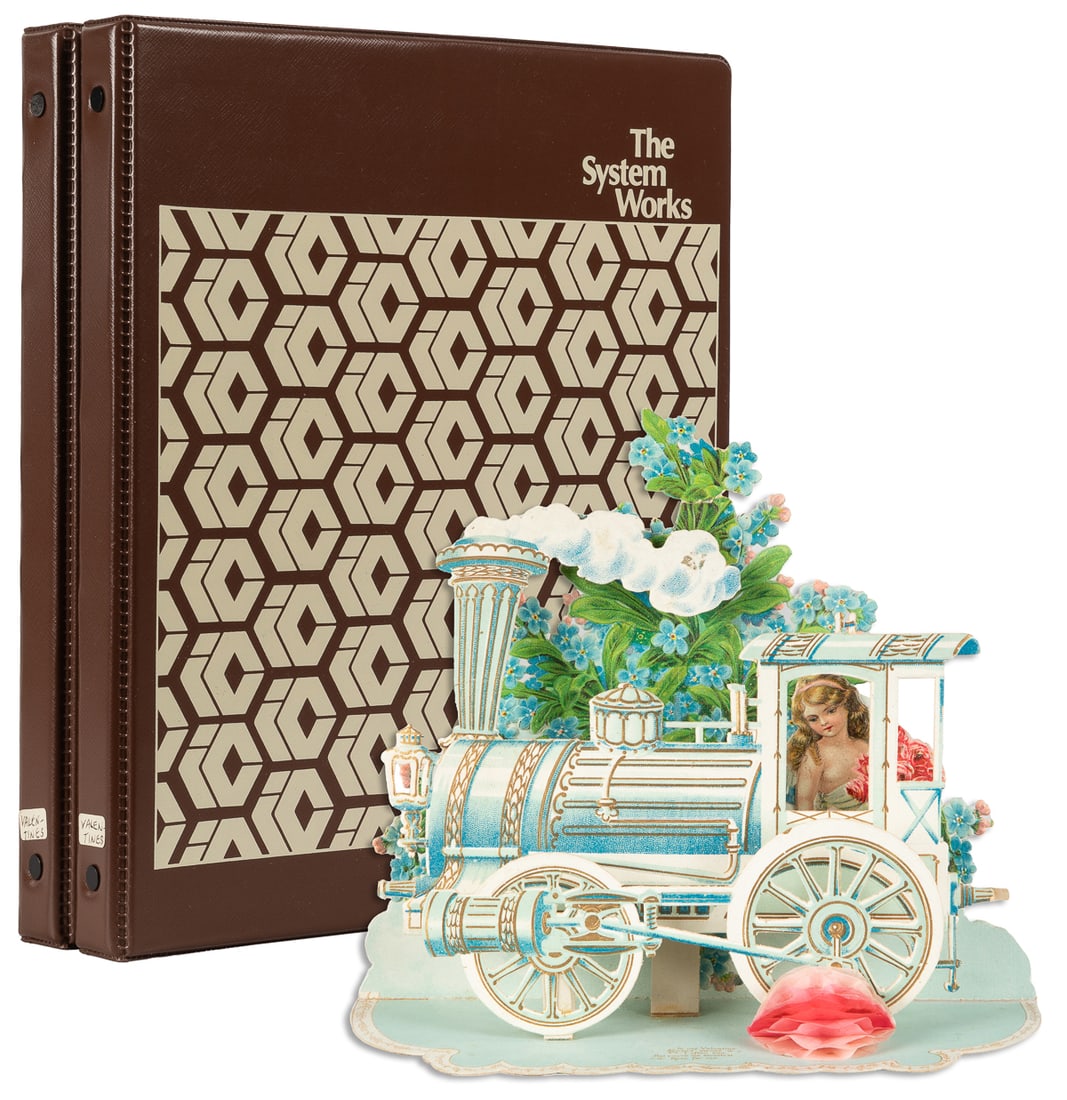 [VALENTINES]. Group of over 20 Victorian and antique Valent...: [VALENTINES]. Group of over 20 Victorian and antique Valentine’s cards. Approximately 27 pieces, including ornate Victorian Valentine’s greeting cards, a fan, a folding Valentine with loco