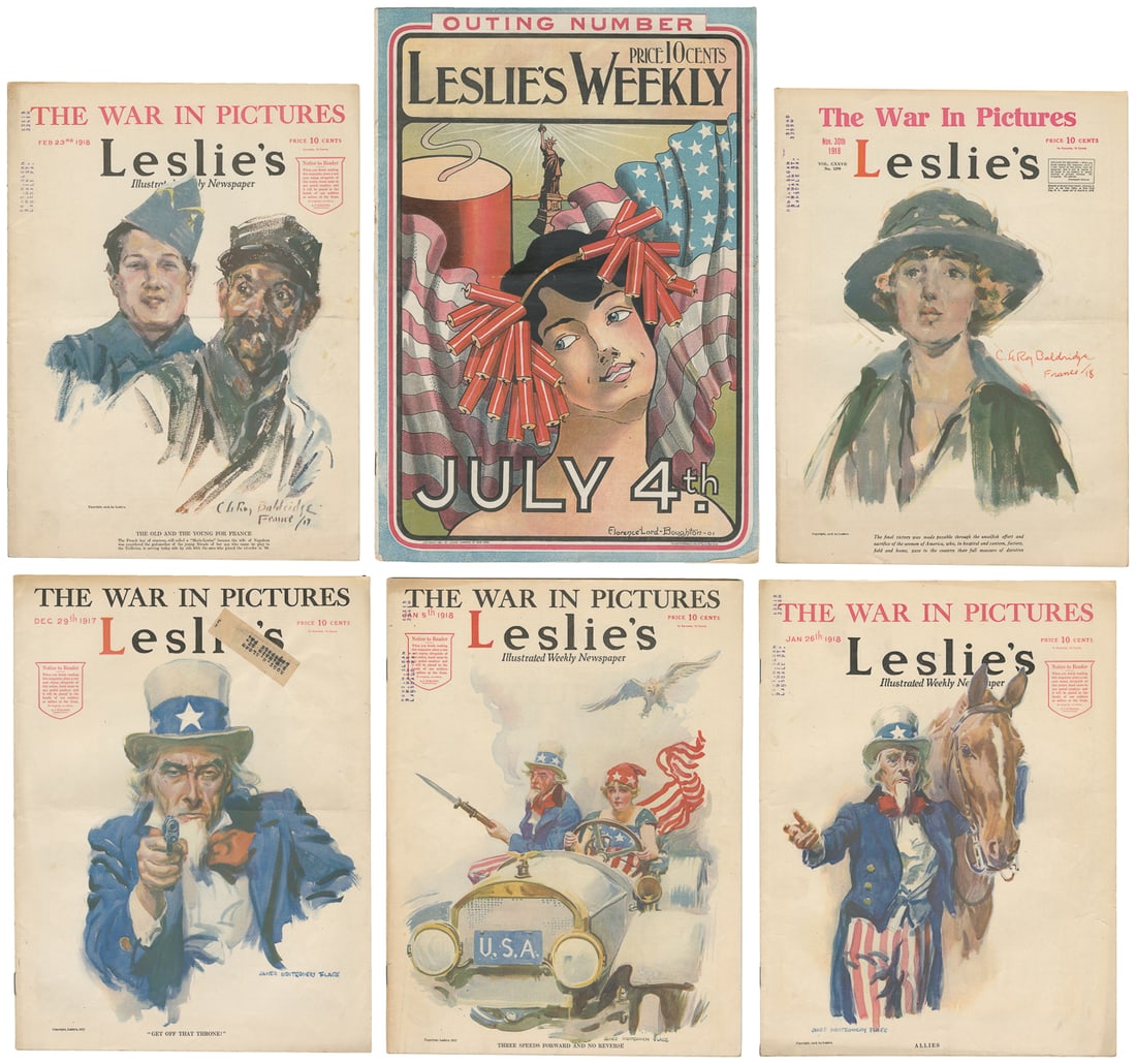 Six Leslie’s Weekly Publications. 1901 – 1918. Five are fro... (1 of 7)