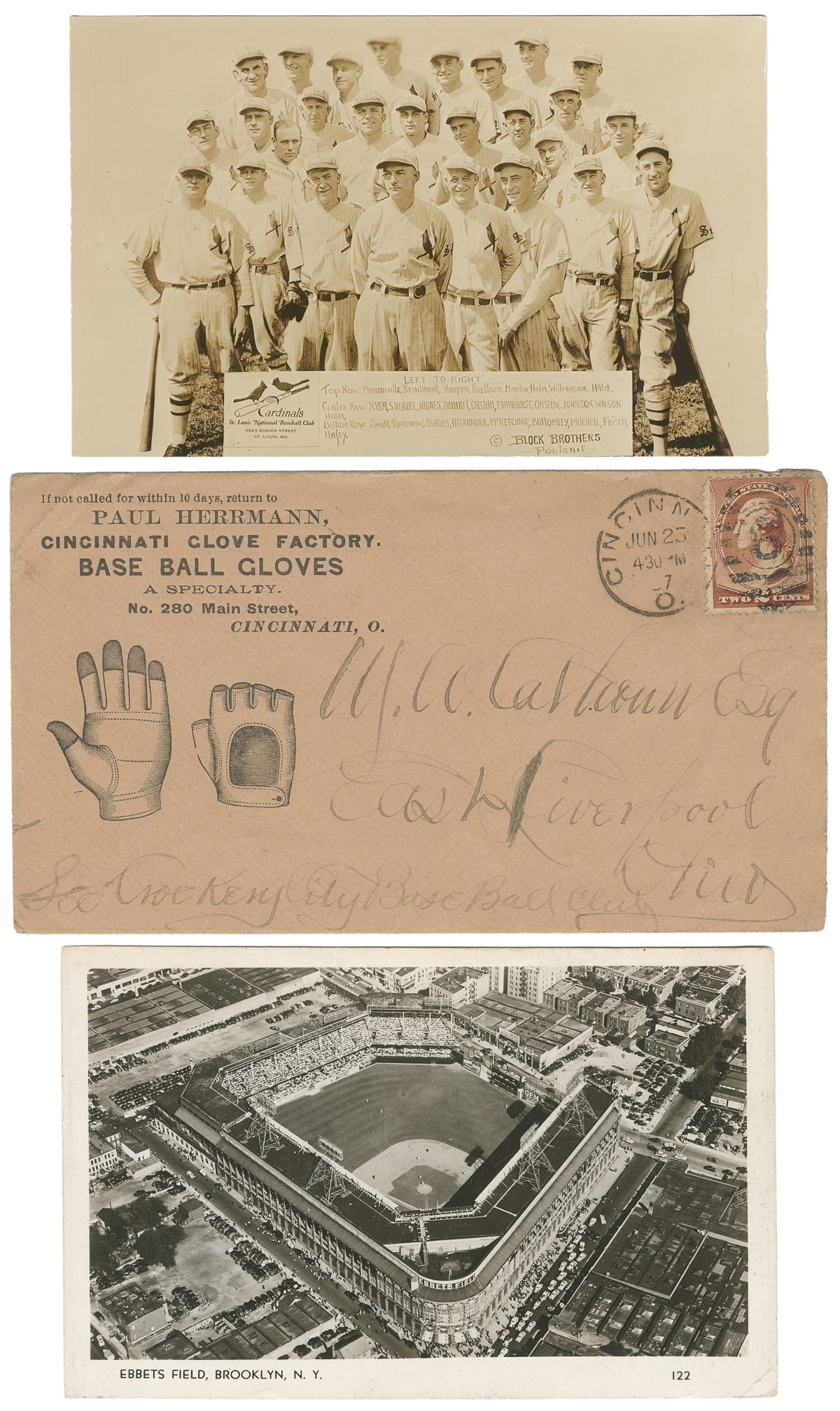 [BASEBALL]. Paul Herrmann, Cincinnati Glove Factory. Base B... (1 of 1)