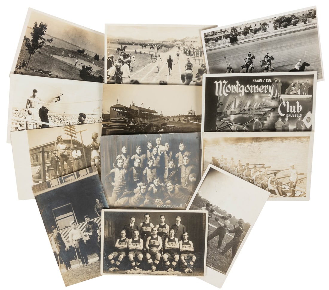 [POSTCARDS]. Group of 26 Sports Postcards, mainly RPPCs. Ci... (1 of 1)