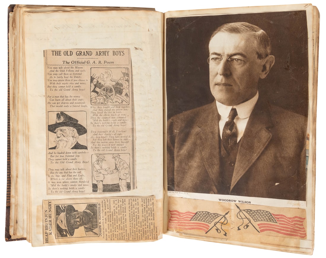 An ephemera scrapbook in an 1850s ledger book. Ledger from ... (1 of 7)