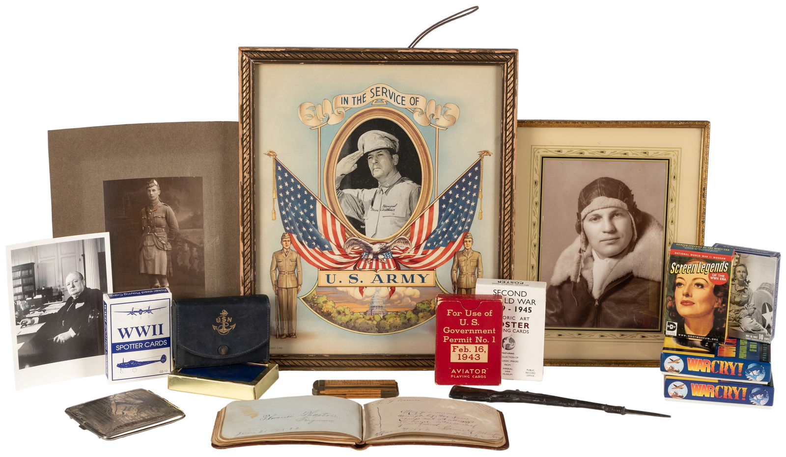 [MILITARIA]. Group of assorted militaria ephemera and memorabilia. (1 of 2)