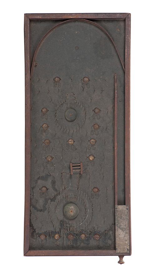 Redgrave Parlor Bagatelle Table. Jersey City, NJ . 1871: Redgrave Parlor Bagatelle Table. Jersey City, New Jersey, ca. 1871. Before Redgrave, bagatelle balls were shot out of the chute with a pool cue. Redgrave patented the spring loaded shooting device whi