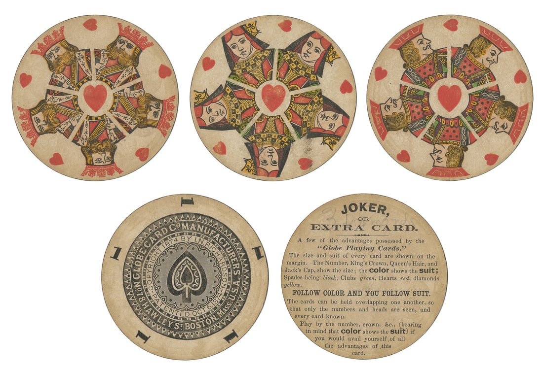Group of 14 circular / round playing card decks. 19th/20th ... (1 of 2)