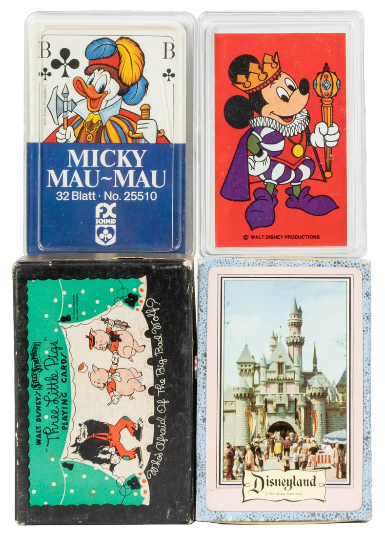 [DISNEY]. Group of 4 playing card decks. Including: Disneyl... (1 of 1)