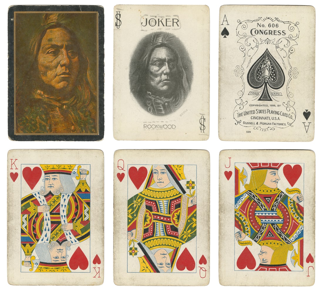 Congress No. 606 Rookwood Native American playing cards. Tw... (1 of 2)