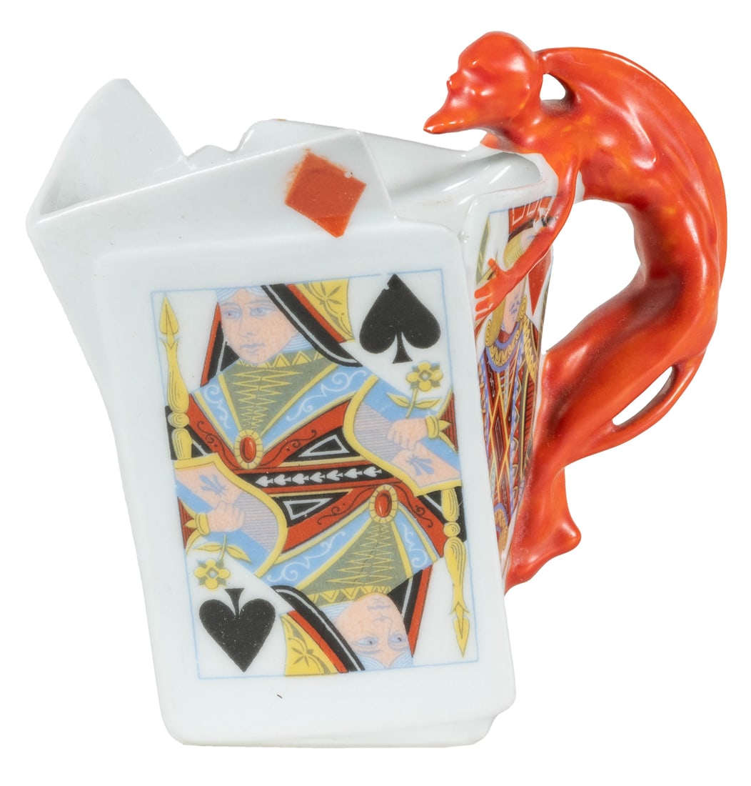 Royal Bayreuth Devil & Cards Creamer. Mark on underside nea... (1 of 2)