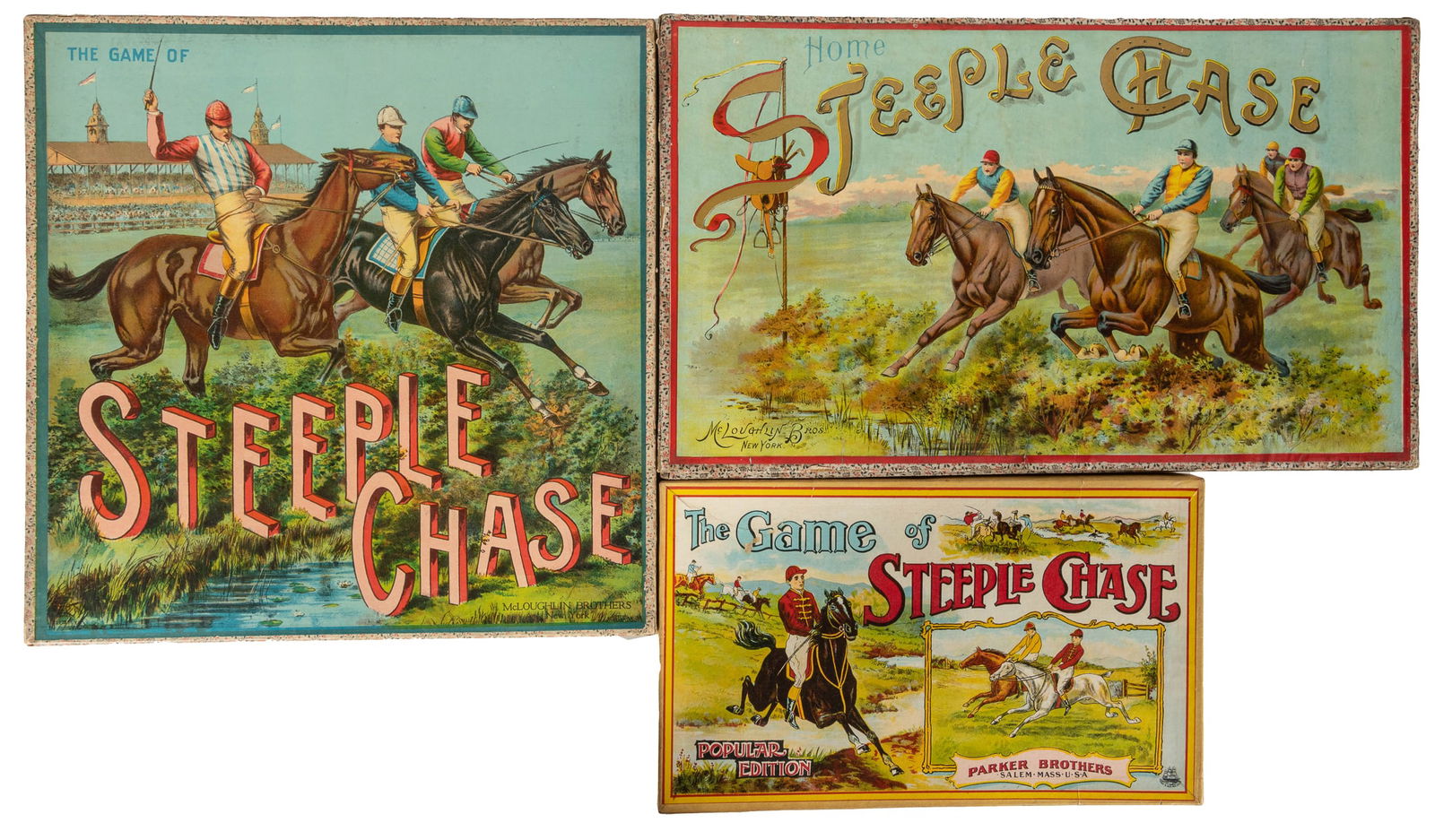 The Game of Steeple Chase (3). American, late 19th/early 20... (1 of 3)