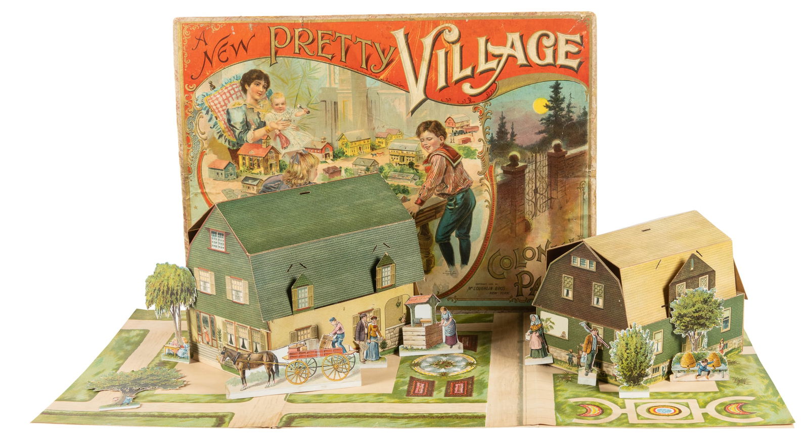 Trio of McLoughlin Bros. building games. New York, late 19t... (1 of 2)