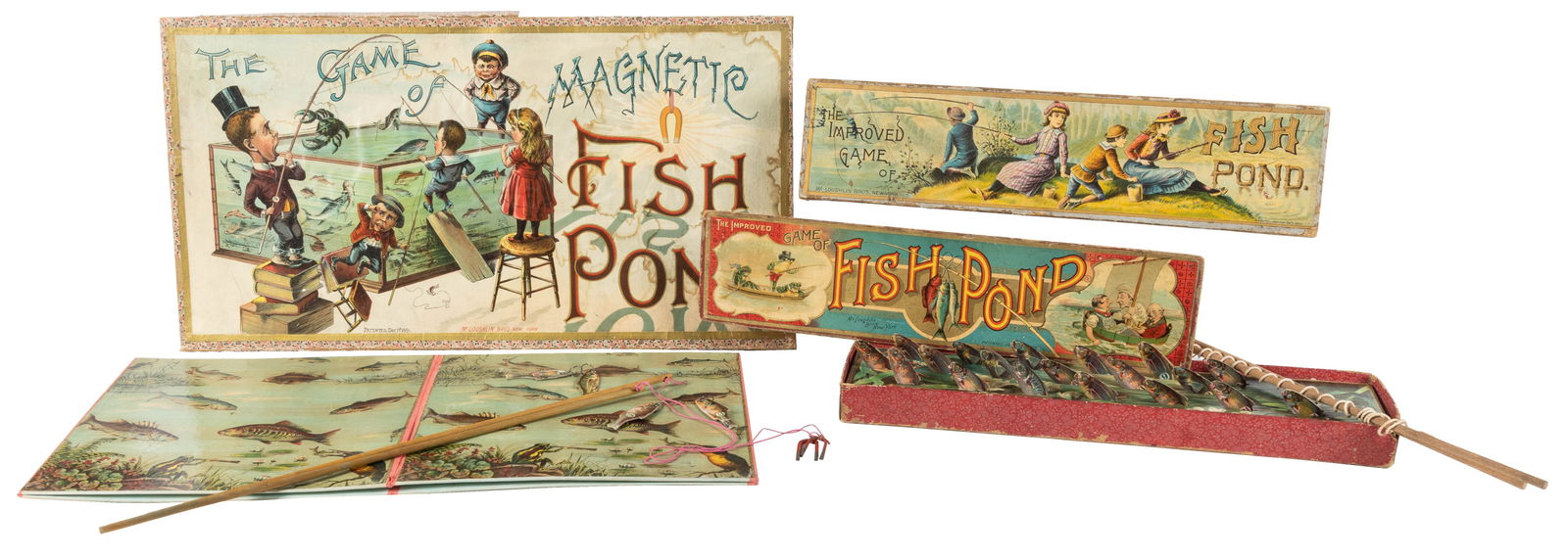 Trio of McLoughlin Fish Pond games. New York: McLoughlin Br... (1 of 3)
