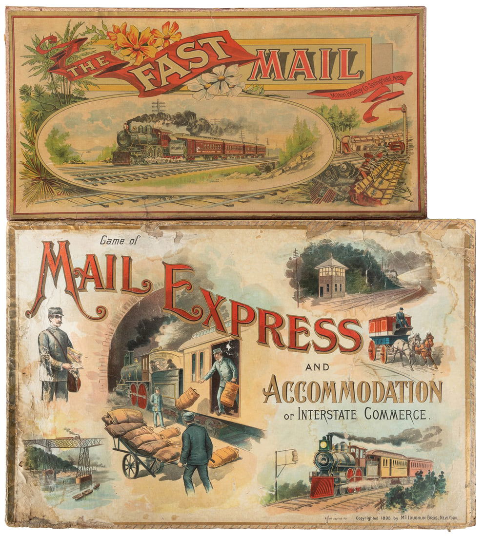 Pair of antique railway mail service games. Includes Game o... (1 of 3)