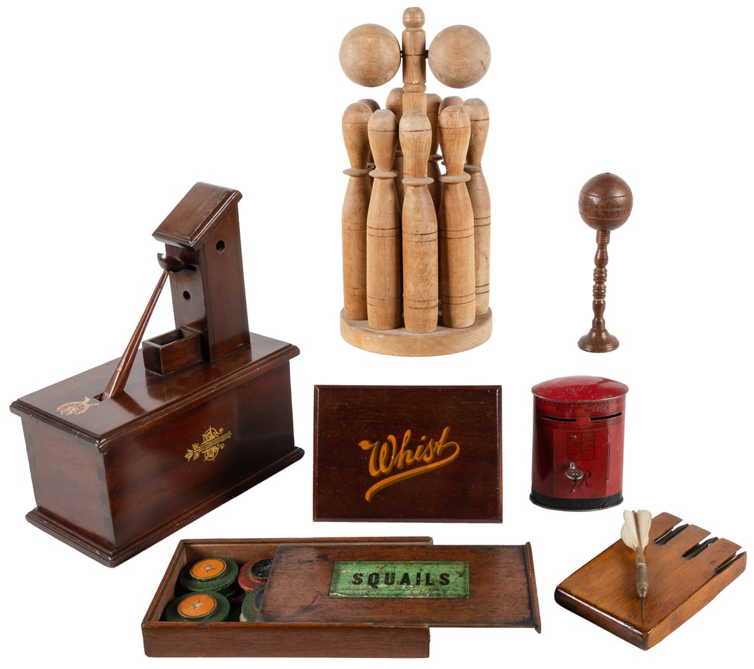 Group of 8 antique games and novelties. 19th century/early ... (1 of 1)