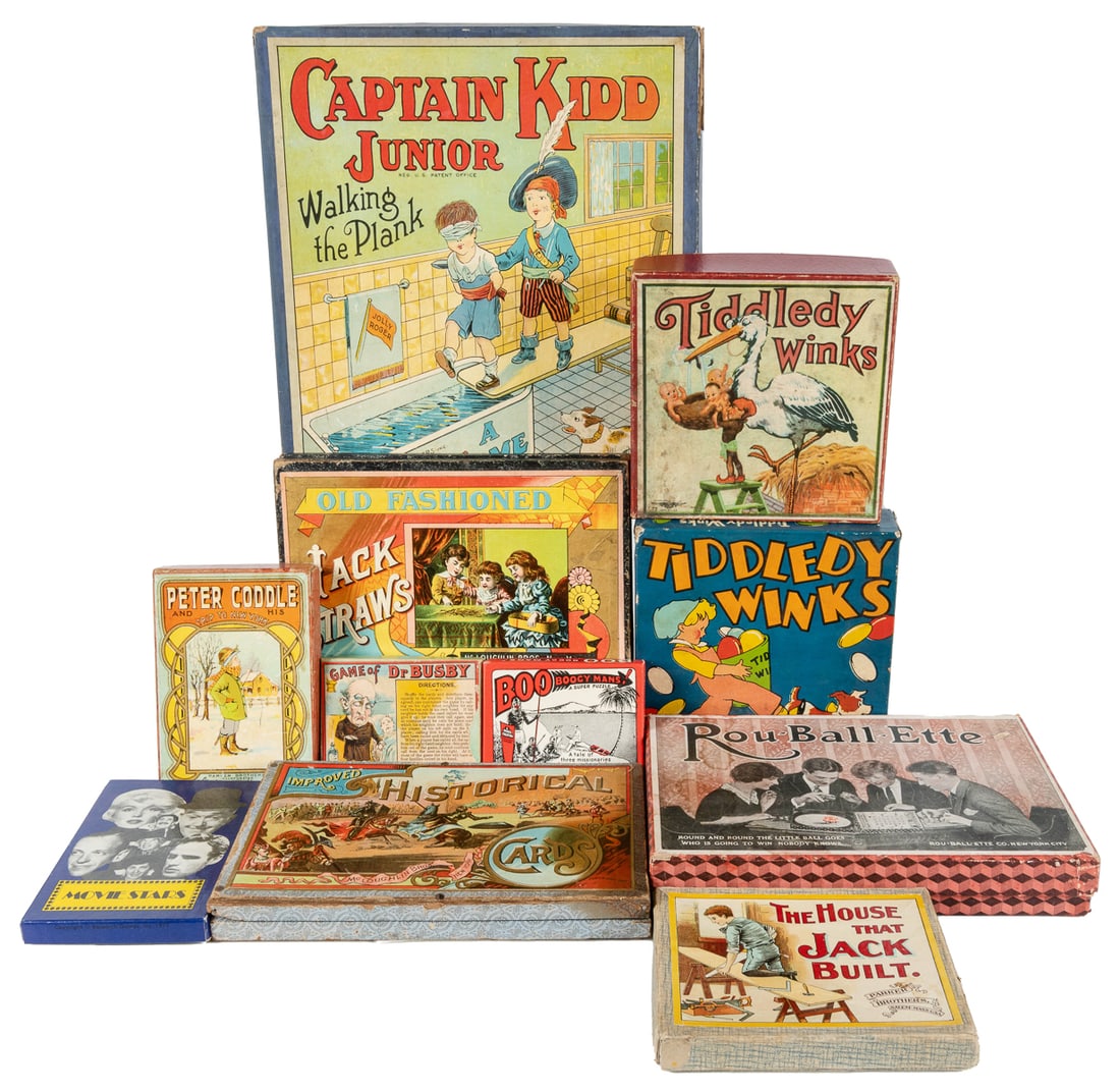 Group of 28 boxed antique and vintage tabletop games. Ameri... (1 of 2)