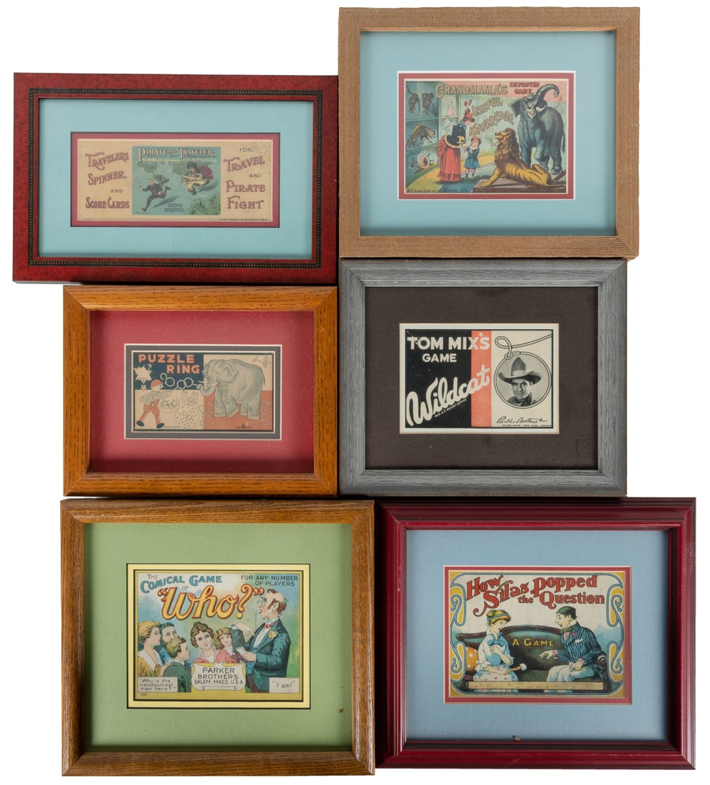 Group of 17 framed antique and vintage games and puzzles. I... (1 of 3)
