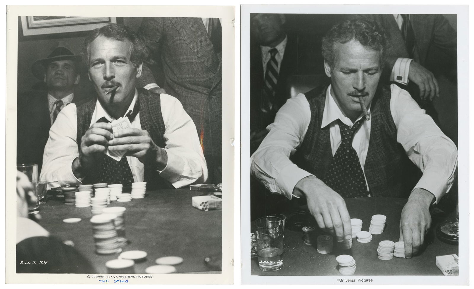 Collection of Over 100 Gambling-Related Film Stills. Hollyw...: Collection of Over 100 Gambling-Related Film Stills. Hollywood, ca. 1945–1980. Group of over 100 black and white, color, and hand-colored promotional photographs (8 x 10”) depicting