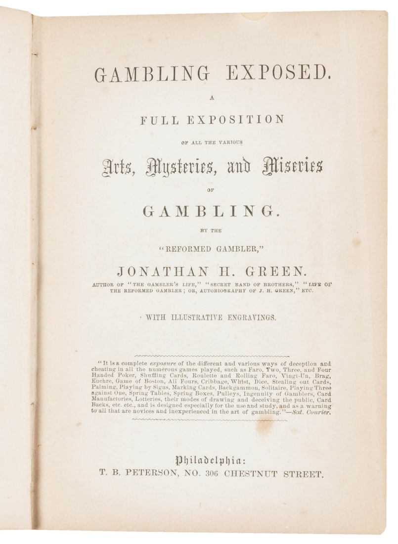 GREEN, Jonathan Harrington. Gambling Exposed: A Full Exposi... (1 of 2)