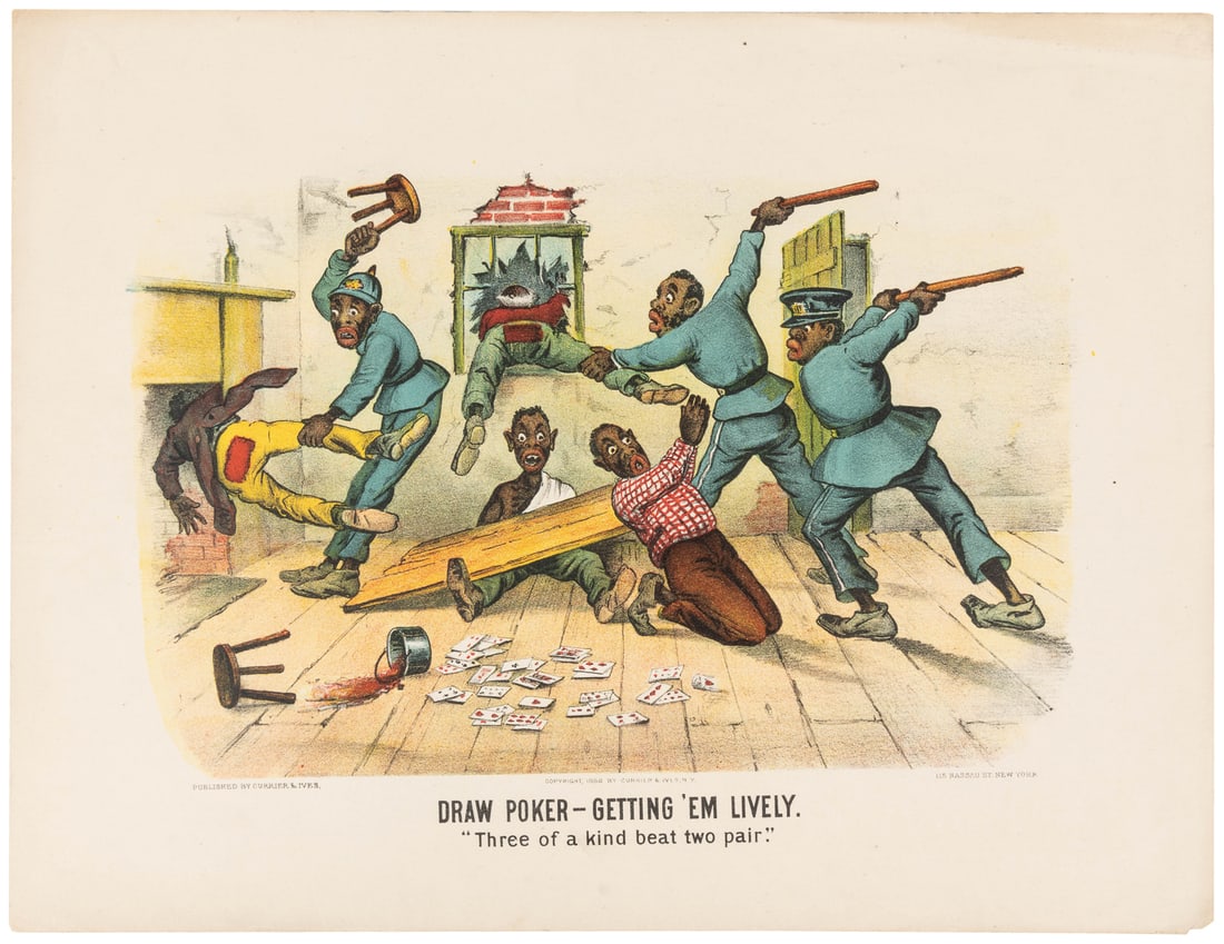 [POKER]. Draw Poker – Getting ‘Em Lively. New York: Currier... (1 of 1)