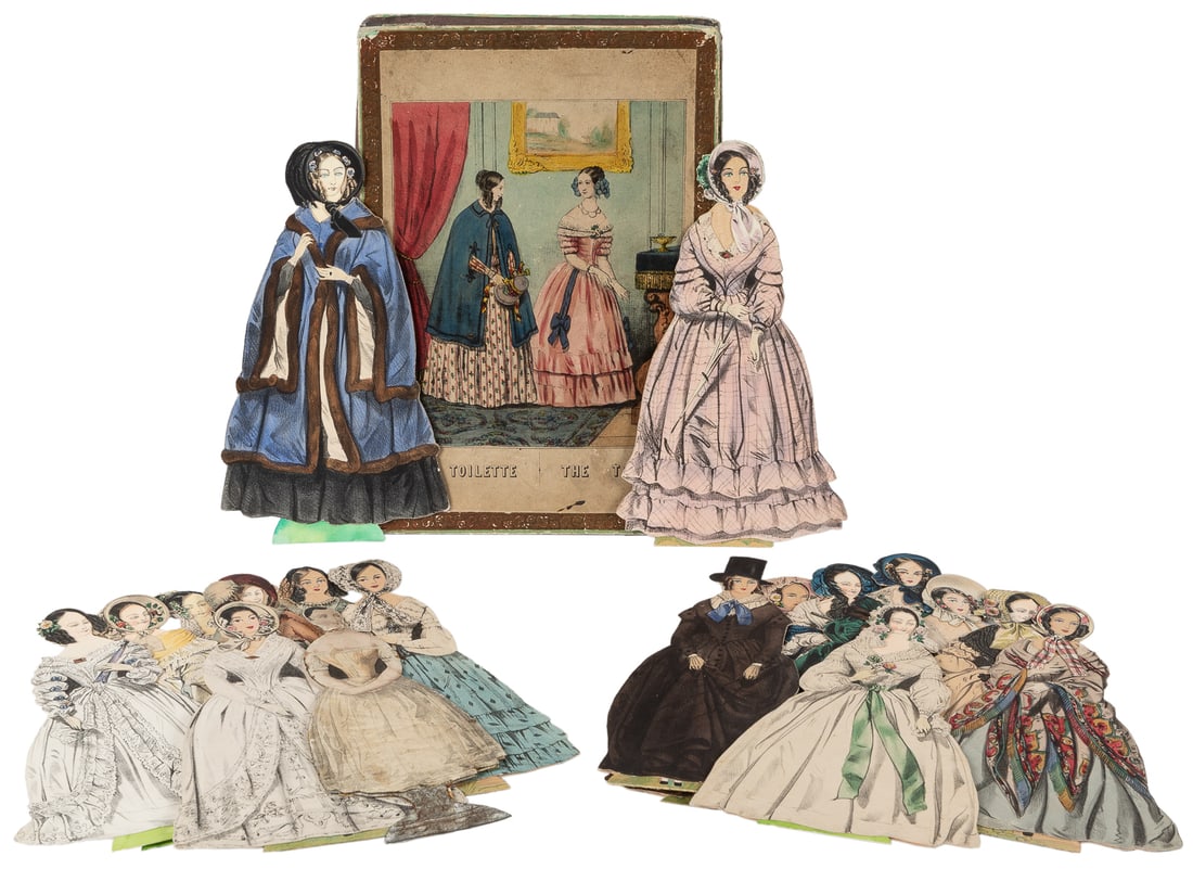 La Toilette. France, ca. 1850. Paper doll set includes 17 h... (1 of 4)
