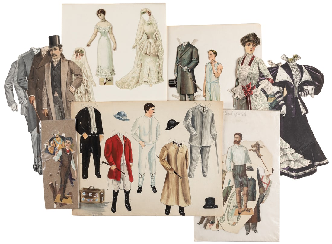[PAPER DOLLS]. Group of 7 antique paper dolls. V.p. (Americ... (1 of 1)