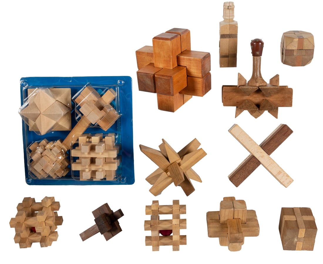 Wooden Burr & Japanese Kumiki Puzzle Collection. Circa 1930... (1 of 1)