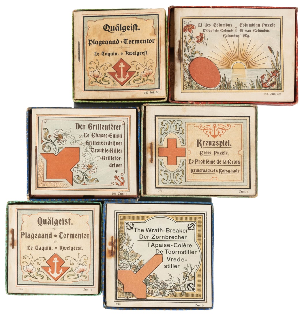 Six Richter Anchor (Anker) Stone Tangram Puzzle Sets. Germa... (1 of 4)