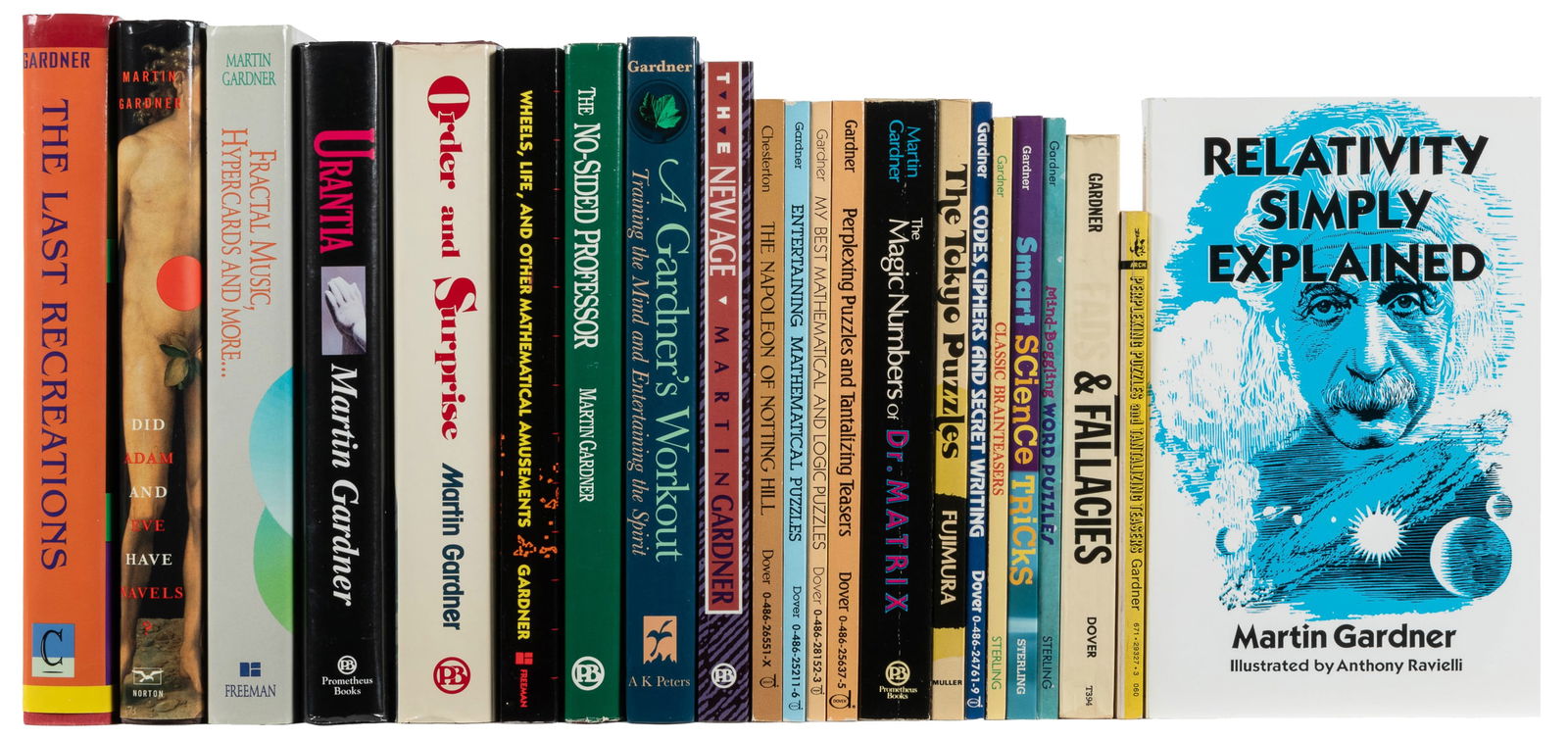 GARDNER, Martin (1915 – 2010). Collection of Works on Science, Puzzles, Recreational Math. (1 of 2)