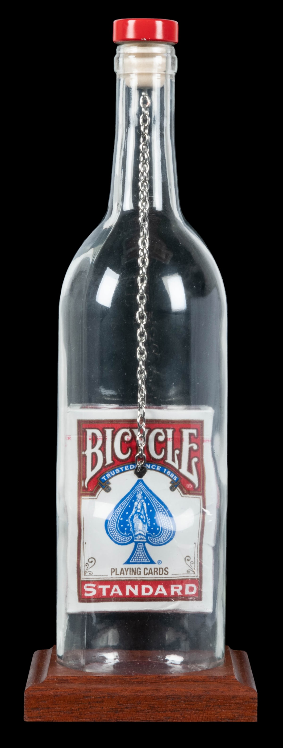 Red Deck Merlot Chained Impossible Bottle. - 2