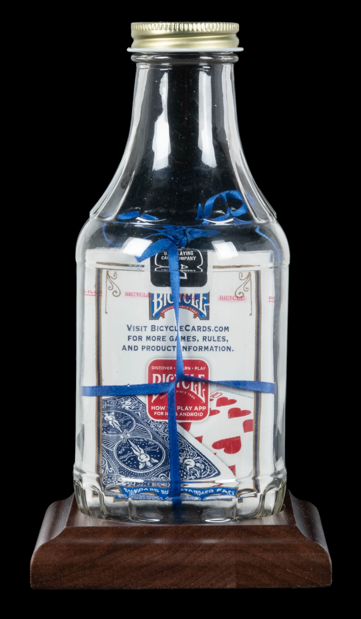 Blue Giftwrapped Deck Impossible Bottle. - 2