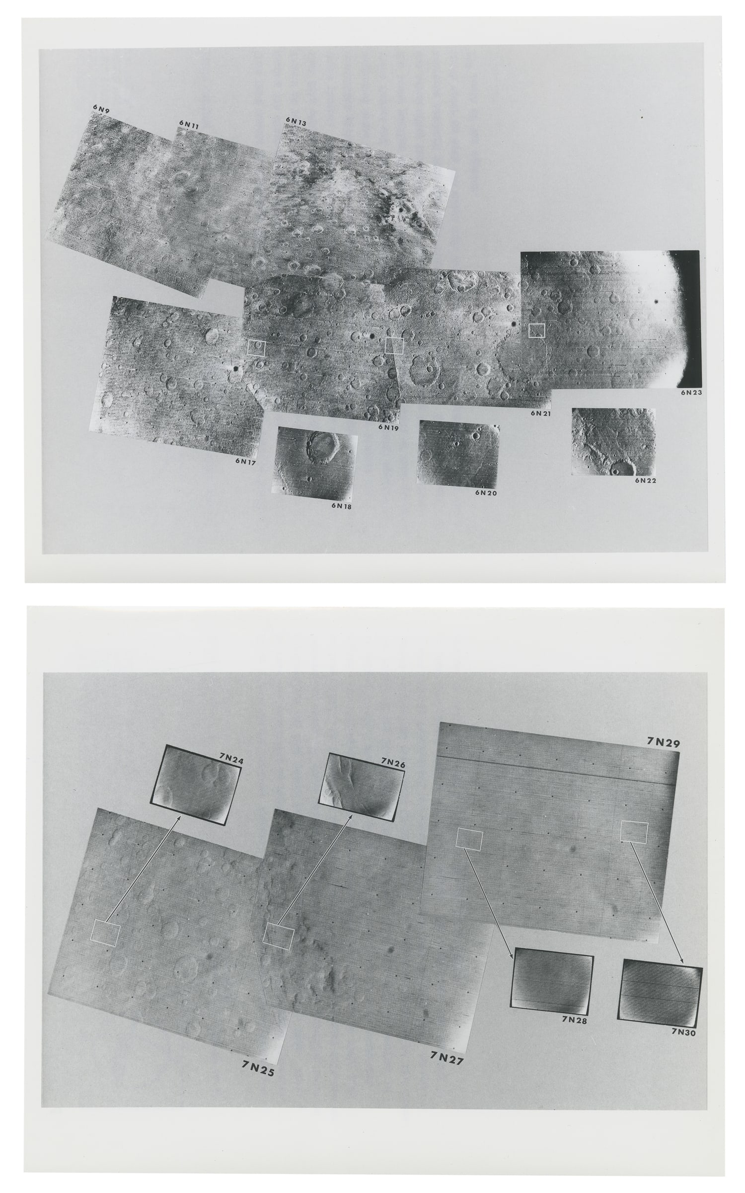 Two Mars Photographs from Mariner 6 & 7. Pasadena: Jet Propulsion Laboratory, ca 1960s. (1 of 2)