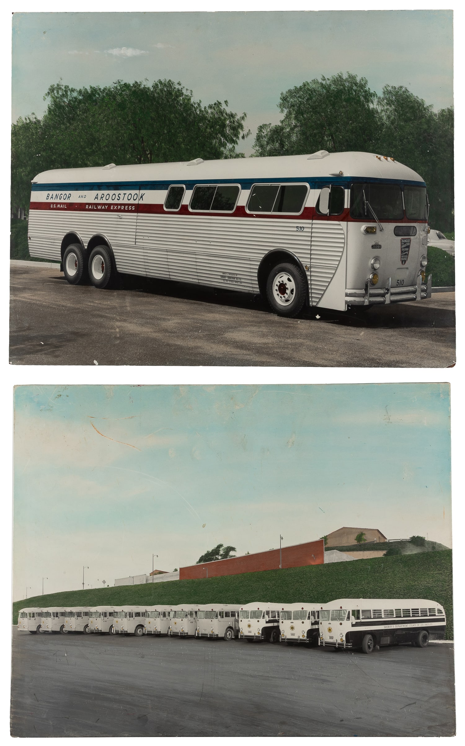 Bangor & Aroostook U.S Mail Railway Express Hand-Colored Photographs. [Maine]. Circa 1950s.  (1 of 3)