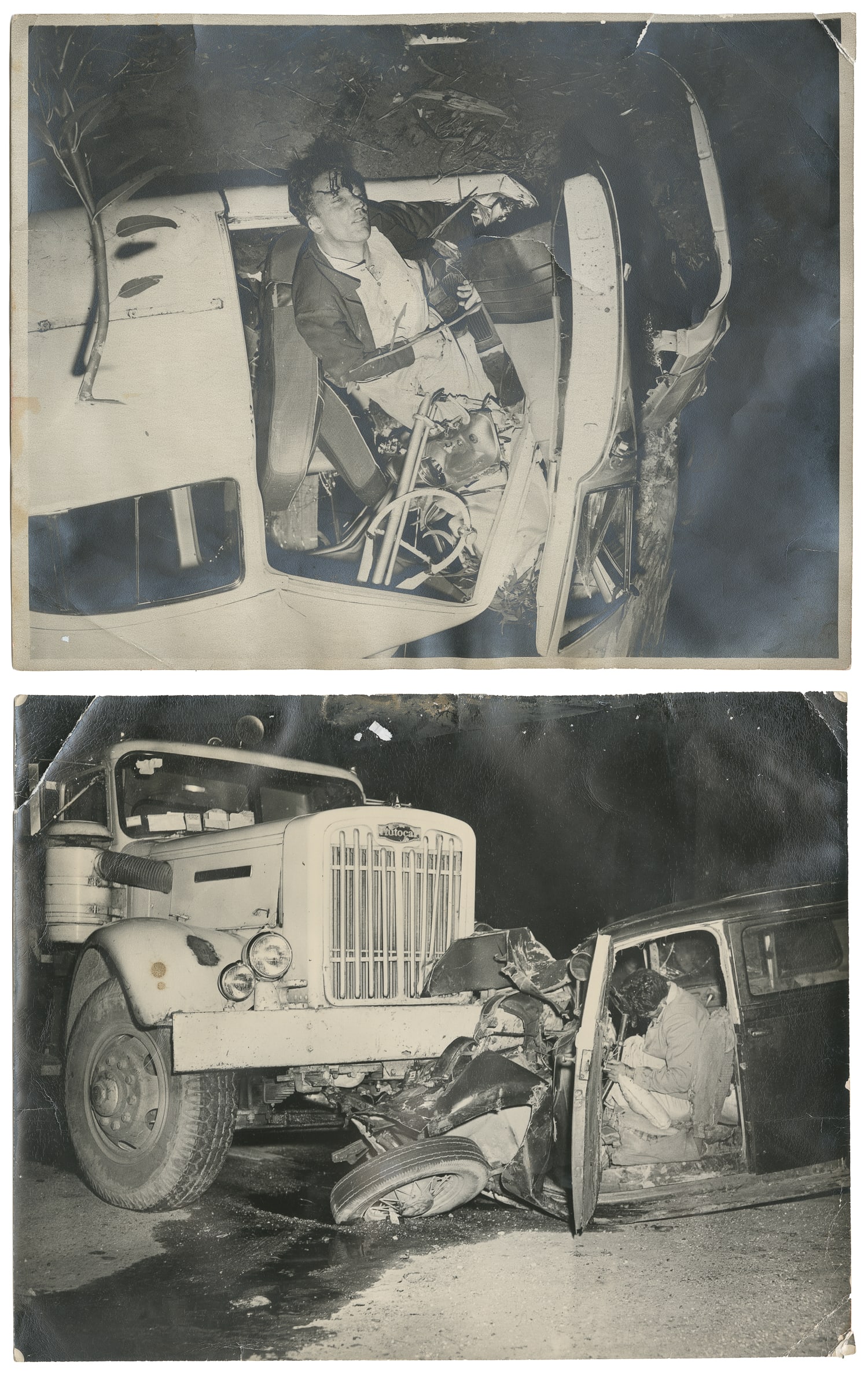 KILPATRICK, Mell (1902‚Äì1962). Two Car Crash Fatality Photographs. Santa Ana: Mell' (1 of 5)
