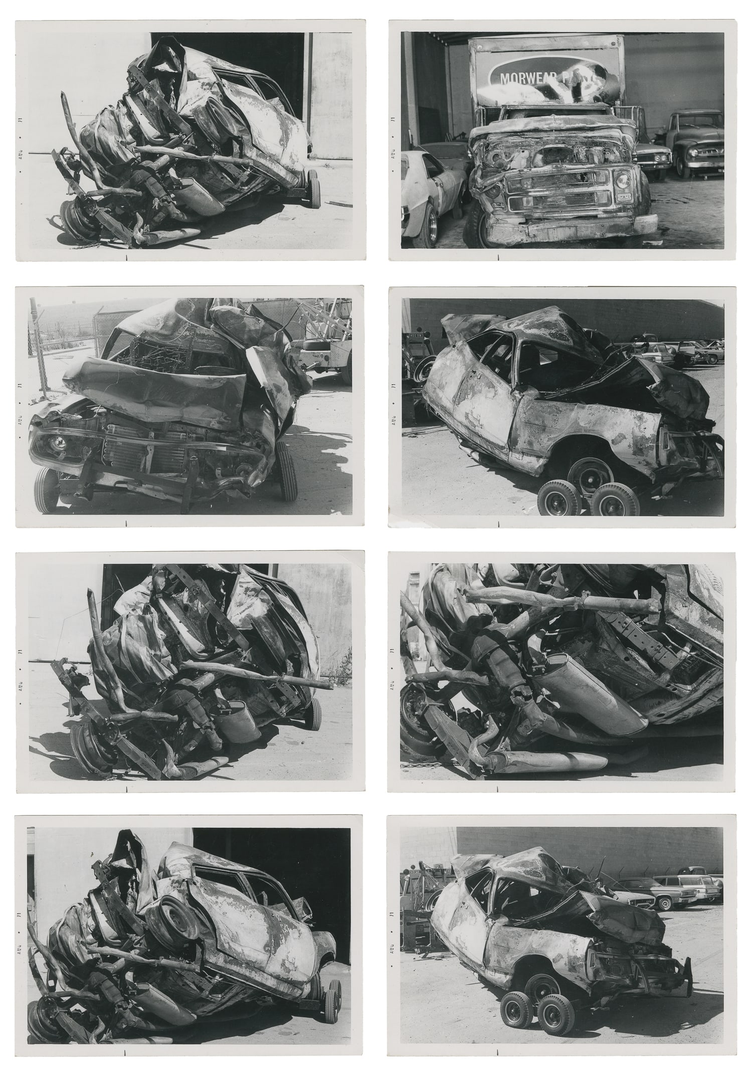 [CAR WRECKS]. Group of 8 California Highway Patrol photos. (1 of 1)
