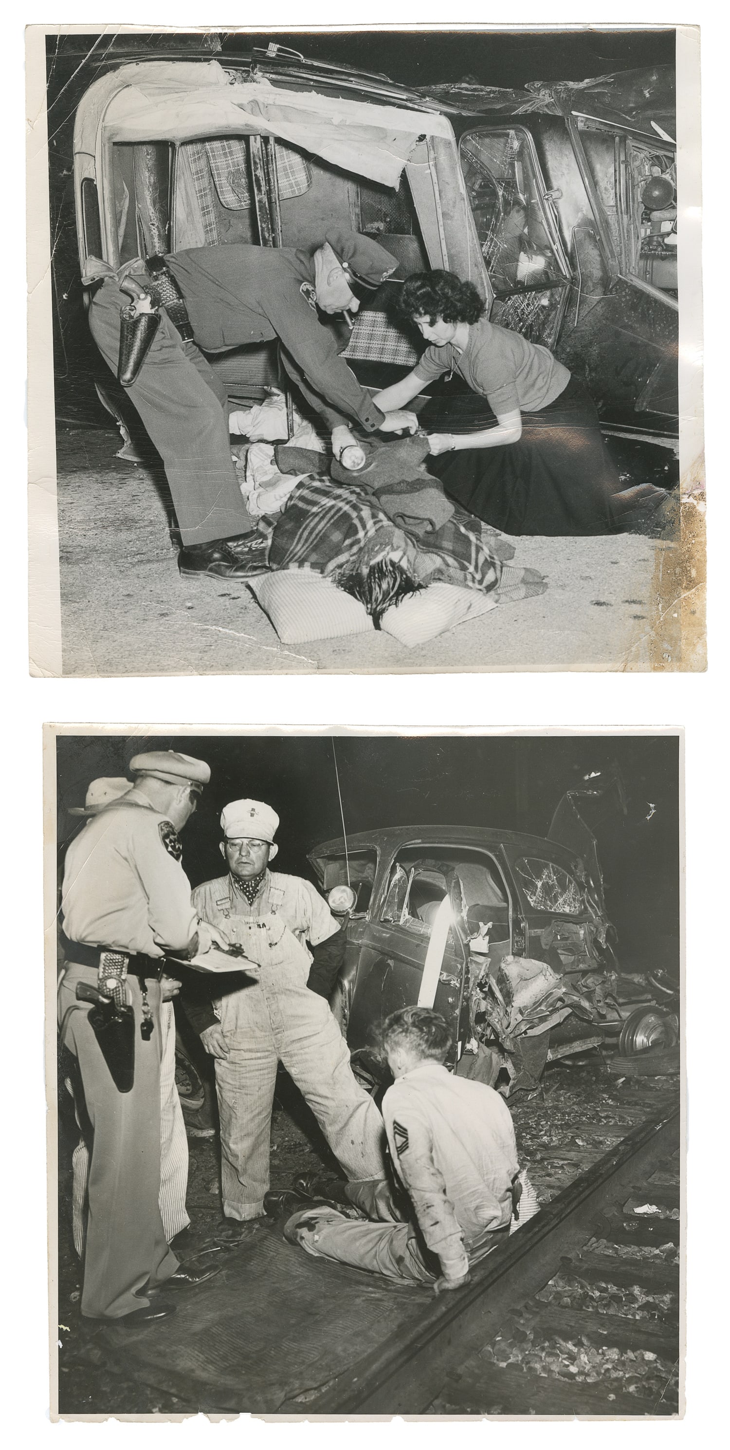 Two Car Crash Photos. Circa 1950s.  (1 of 1)