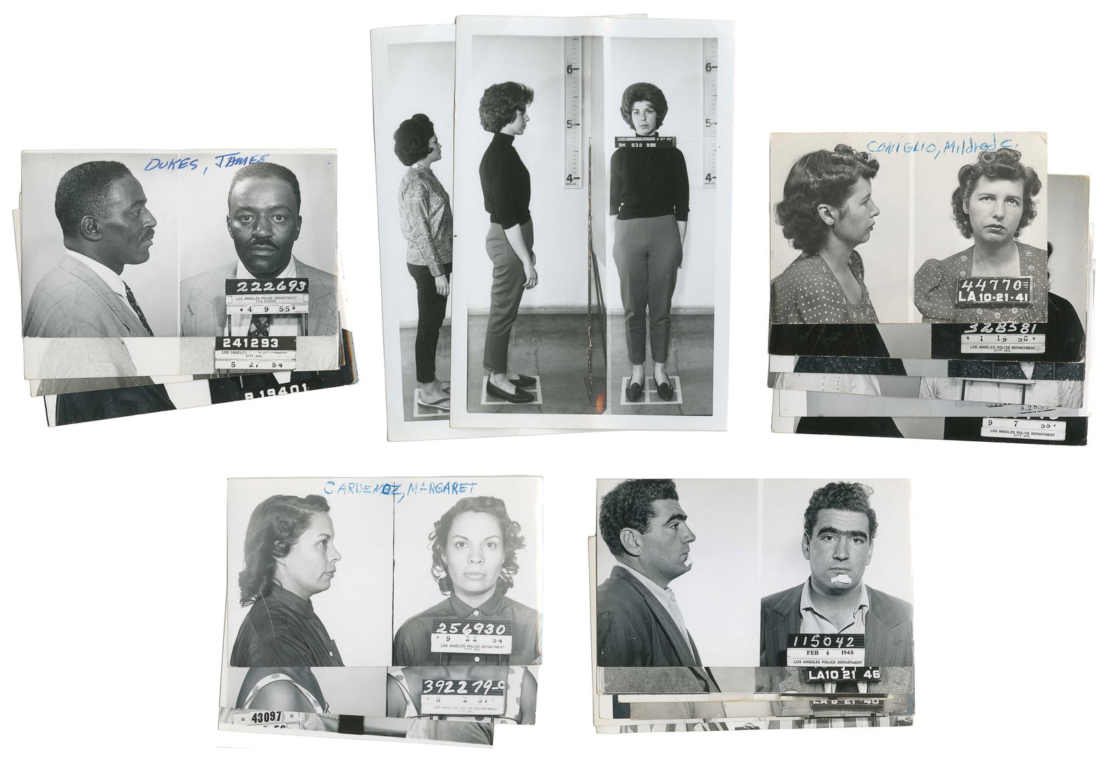 Group of LAPD Mugshot Photographs. 1950s.  (1 of 1)