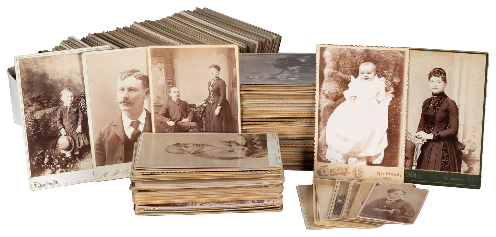 Lot of over 200 cabinet card portraits (Michigan imprints). (1 of 1)
