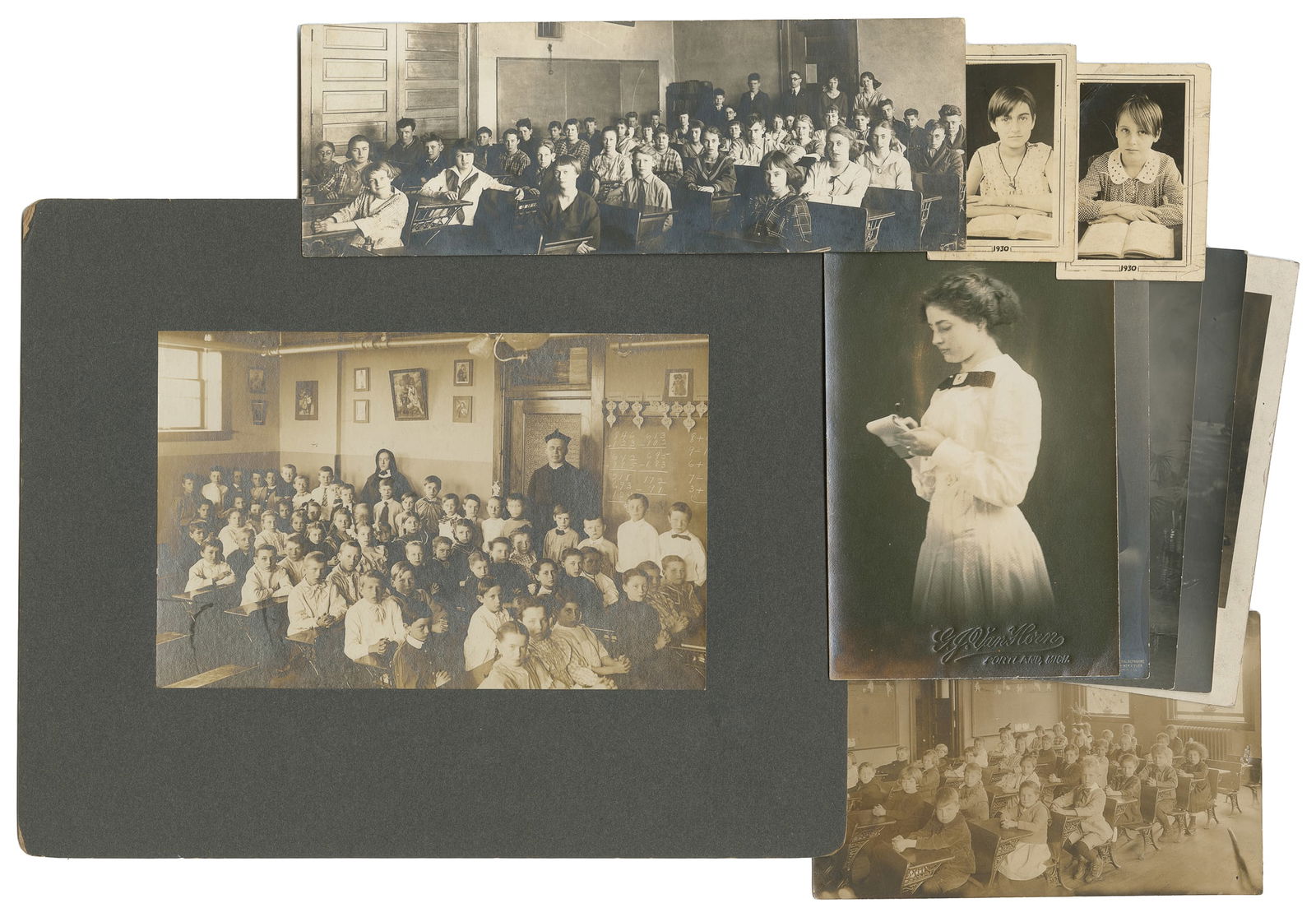 Assorted photographs of classrooms, people reading, and musicians. (1 of 4)