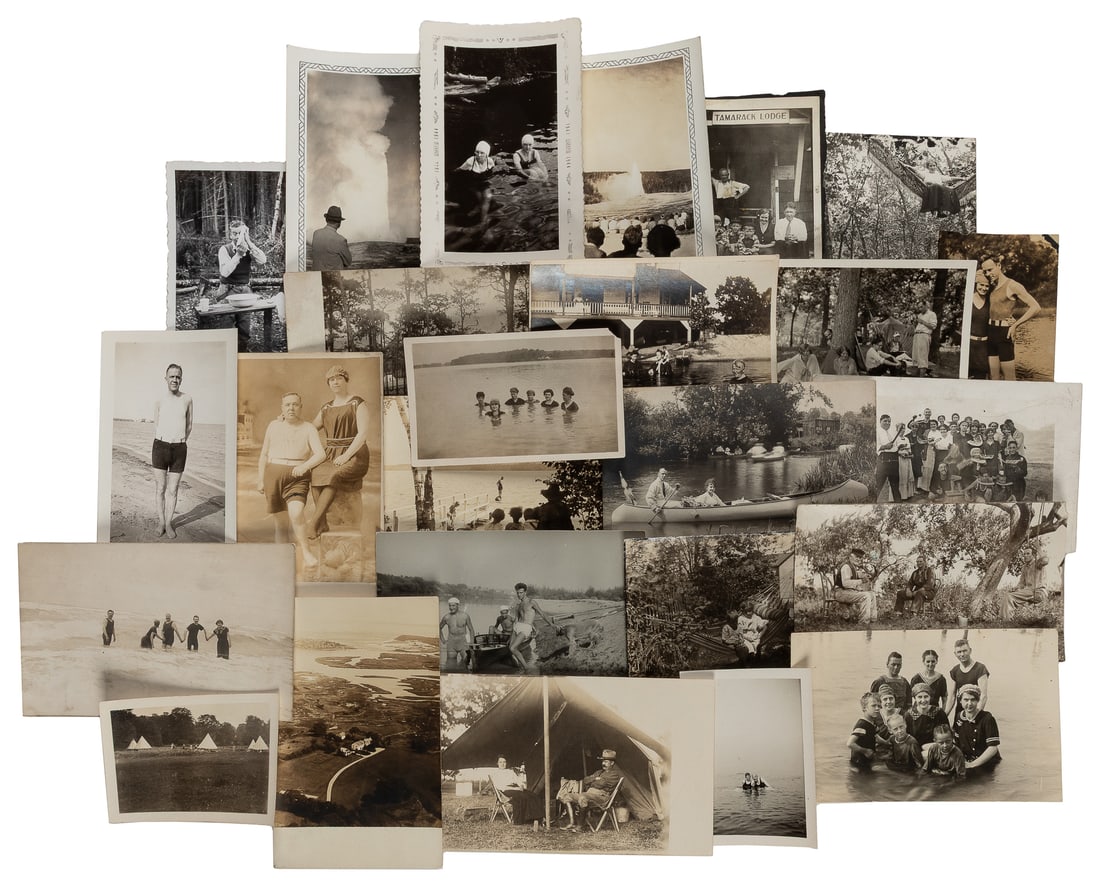 Assorted Photographs and RPPCs of Camping, Swimming, & Vacation. (1 of 1)