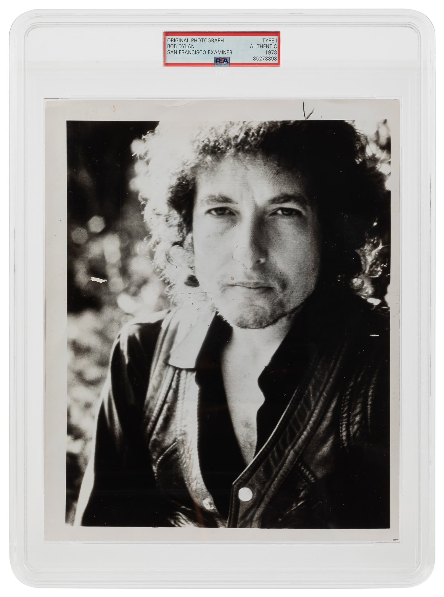 Bob Dylan San Francisco Examiner original press photo (PSA Type I). (1 of 1)